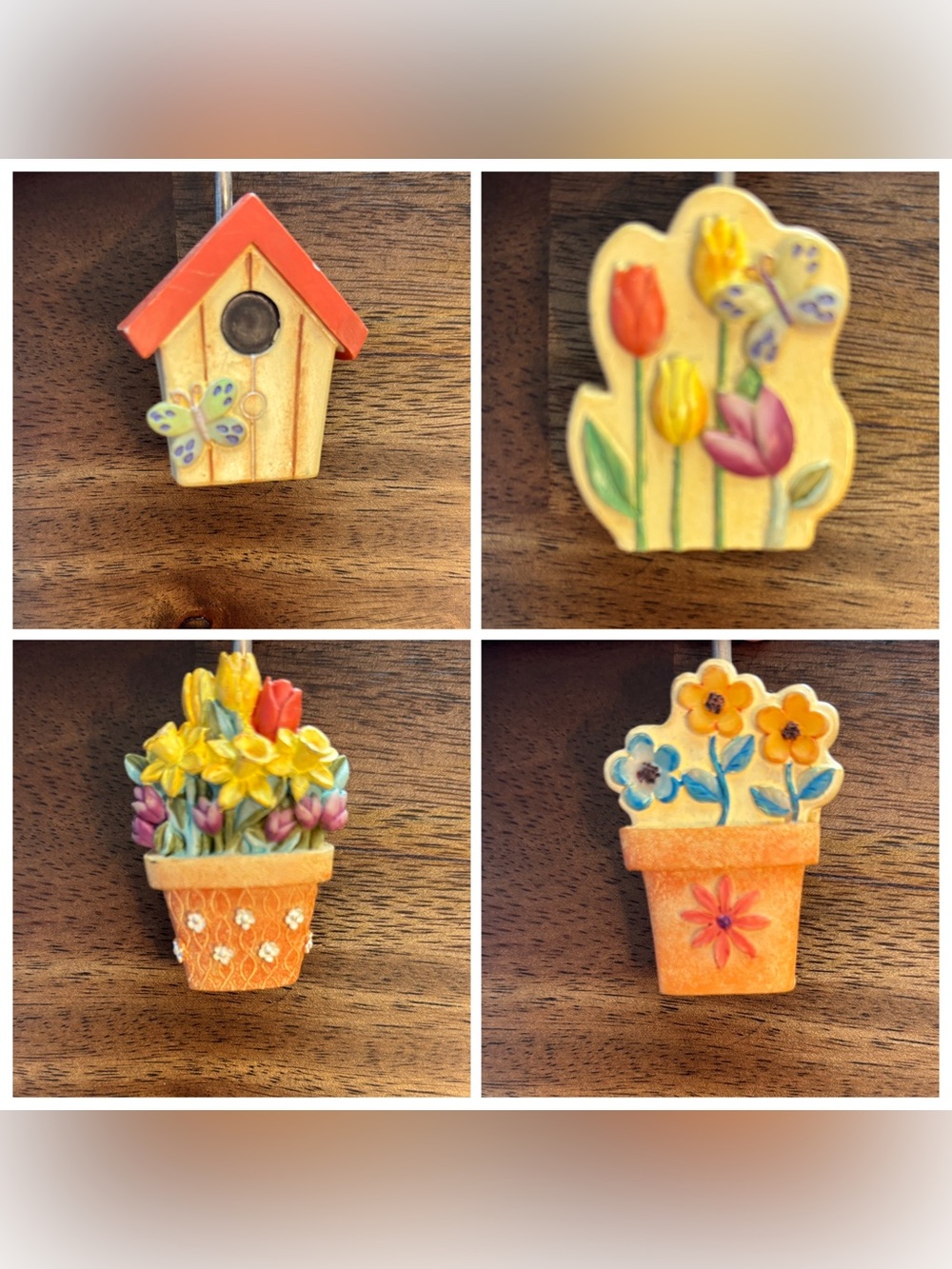 Set a 12 springtime cottage core shower curtain hooks girls bathroom decor